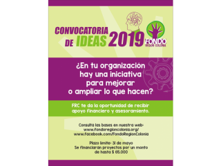 FONDO REGIÓN COLONIA invita a las organizaciones sociales del departamento a su 8° Convocatoria a proyectos.