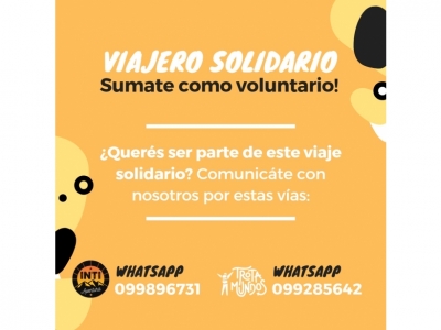 Viajeros solidarios: Llamado a vountarios/as