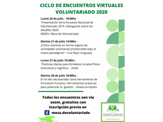 Ciclo de encuentros virtuales de voluntariado 2020