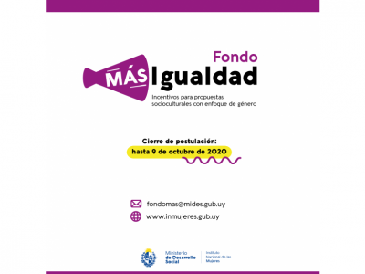 Fondo MÁS Igualdad: Próximo cierre 9 de octubre