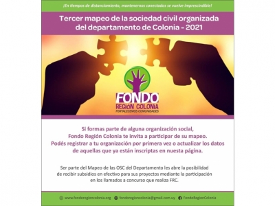 Tercer Mapeo de organizaciones de la sociedad civil del departamento de Colonia 2021.
