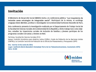 Conferencia pública “Las trayectorias de inclusión como estrategias de integración social”