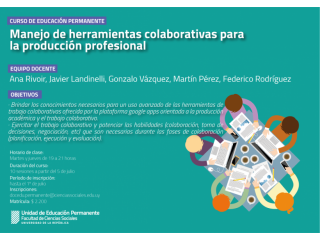 Curso de manejo de herramientas colaborativas con aplicaciones de Google