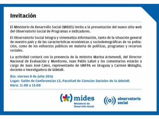 Presentación del nuevo sitio web del Observatorio Social