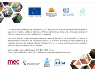  Seminario internacional “Bases hacia una estrategia nacional de educación para personas en conflicto con la ley penal”