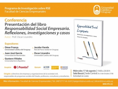 Presentación de libro sobre RSE de Oscar Licandro - 17 de agosto