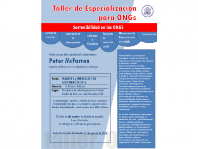 Taller de Especializacion ONG - Invitacion Embajada USA
