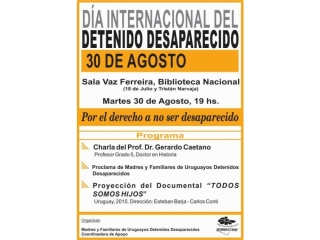 30 de agosto Día Internacional del Detenido Desaparecido