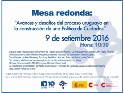 Invitación: Avances y desafíos del proceso uruguayo en la construcción de una Política de Cuidados.