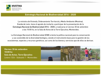  Presentación de la Estrategia Nacional de Biodiversidad 2016 - 2020 