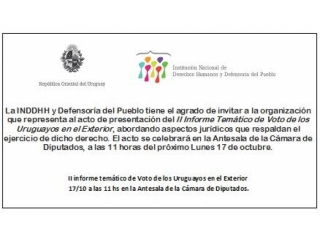 Presentación II Informe Temático de voto de los uruguayos en el exterior