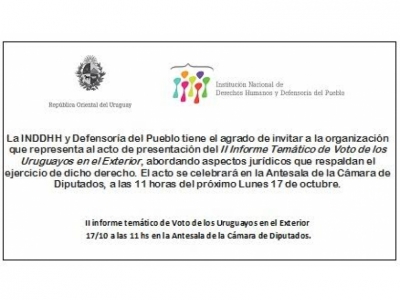 Presentación II Informe Temático de voto de los uruguayos en el exterior
