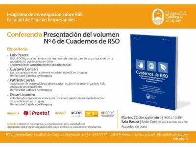 Presentación del volumen N°6 de Cuadernos de RSO