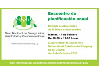 Planificación anual de la Mesa de Voluntariado