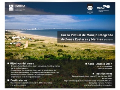 Inscripciones abiertas: 6ª Edición del Curso Virtual de Manejo Integrado de Zonas Costeras y Marinas