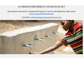 Convocatoria para becas de la Young Water Solutions