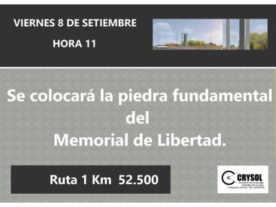 Colocarán la piedra fundamental del Memorial de Libertad
