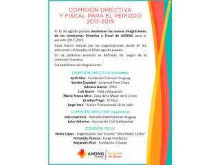 Asumen nuevas autoridades de la Asociación Nacional de ONG (ANONG)