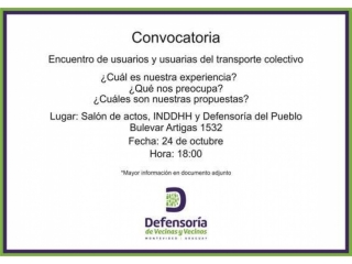 Convocatoria a usuarias y usuarios del transporte colectivo