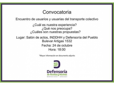 Convocatoria a usuarias y usuarios del transporte colectivo