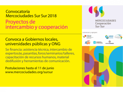 Plazo extendido hasta abril 26: Convocatoria para la financiación de proyectos Mercociudades