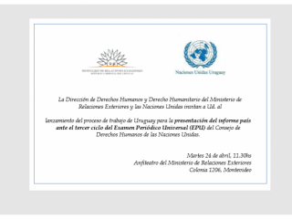 Se inicia el ciclo del Examen Periódico Universal (EPU) para Uruguay