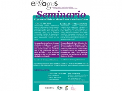 Seminario: El Psicoanálisis en situaciones sociales críticas | Exponen: Jorge Broide y Emilia Estivalet Broide